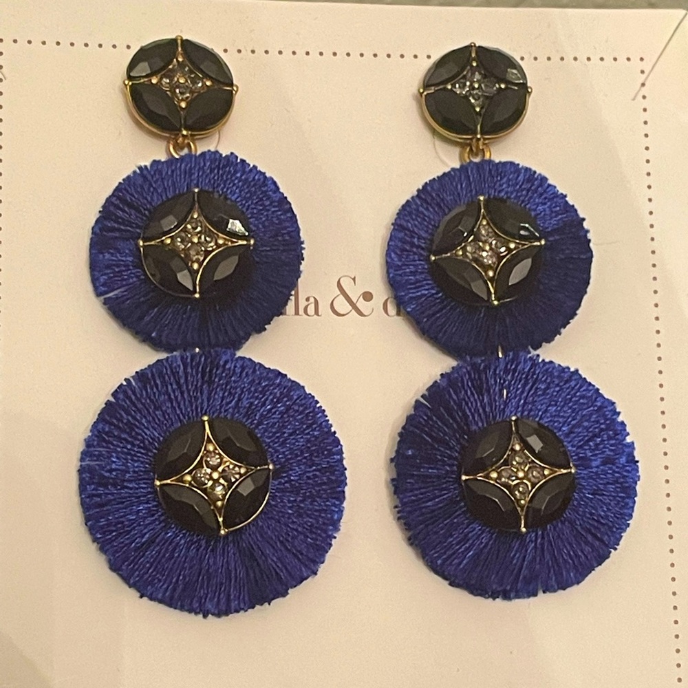 Blue Flared Stella & Dot Dangling Earrings